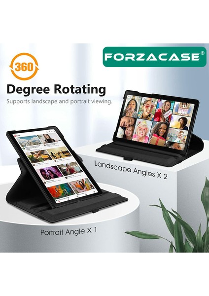 Samsung Tab A9 8.7’’ Uyumlu 360 Derece Döner Standlı Kılıf + Temperli Kırılmaz Cam FC012 fiyatları