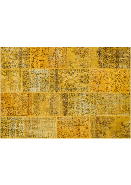 Doğal Kök Boya El Dokuma Patchwork Halı Yeşil modelleri