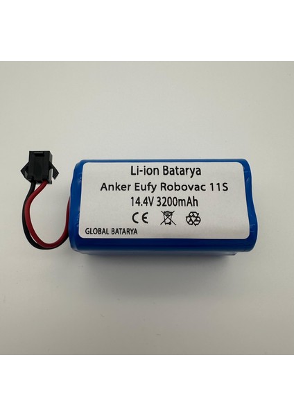 Global Batarya Anker Eufy 11S Uyumlu Akıllı Robot Süpürge Bataryası 14.4V 3200MAH Pil