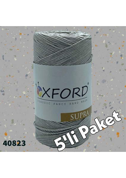 5'li Paket Ince (Slim) Supra Çanta Ipi 200 Gram - 40823 Açık Gri
