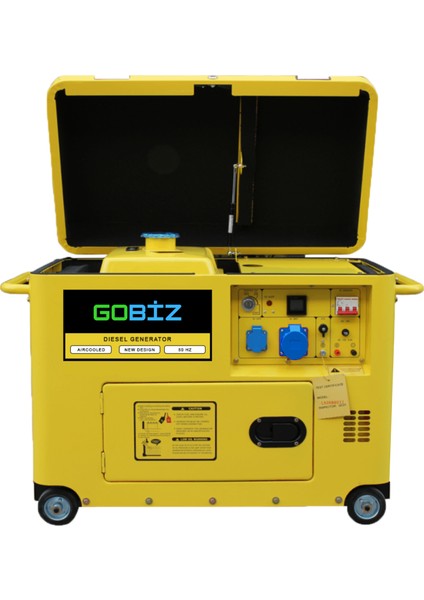 Go Biz 6,9 Kva Jeneratör  Go-Kdm6 Monofaze Taşınabilir Dizel Kabinli Jeneratör