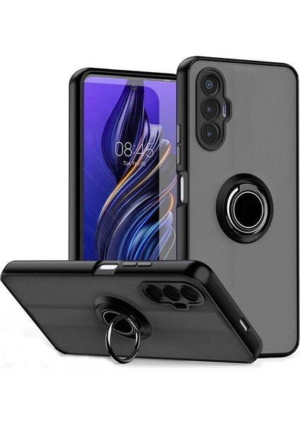 Tecno Pova 3 Kılıf Montreal Yüzüklü Standlı Silikon