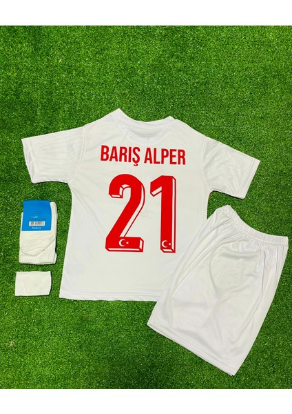 Türkiye Euro 2024 Barış Alper Yılmaz Çocuk Forması 4'lü Set (White)