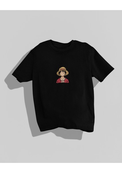 One Piece Korsan Luffy Baskılı Yüksek Kalite Kompakt Oversize T-Shirt