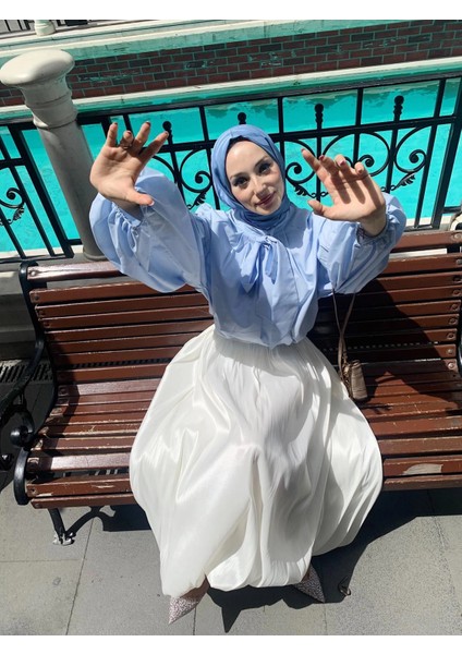 ETKB002 Arkadan Fermuarlı Balon Etek indirimleri