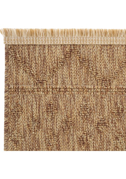 Hasır 620 Kahverengi Halı İnce Halı Kilim Mutfak Halısı Kesme Halı Yolluk Yazlık Halı Balkon Halısı