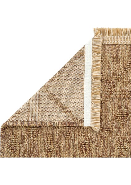 Hasır 620 Kahverengi Halı İnce Halı Kilim Mutfak Halısı Kesme Halı Yolluk Yazlık Halı Balkon Halısı