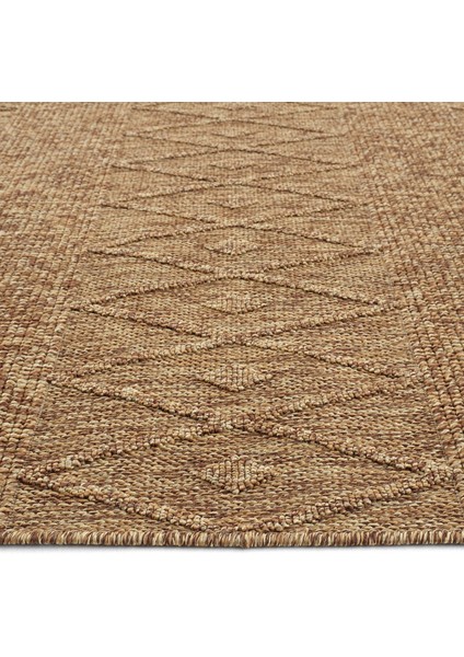 Hasır 620 Kahverengi Halı İnce Halı Kilim Mutfak Halısı Kesme Halı Yolluk Yazlık Halı Balkon Halısı