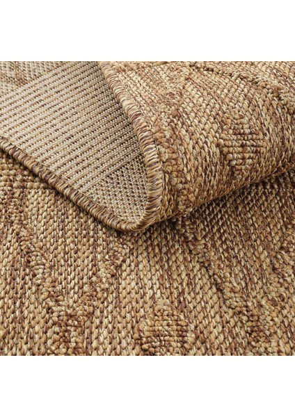 Hasır 620 Kahverengi Halı İnce Halı Kilim Mutfak Halısı Kesme Halı Yolluk Yazlık Halı Balkon Halısı