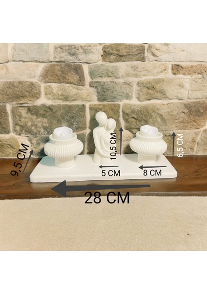 Sevgili Çift Obje 2li Tealight Mumluk , Mumlar Dahil Konsept