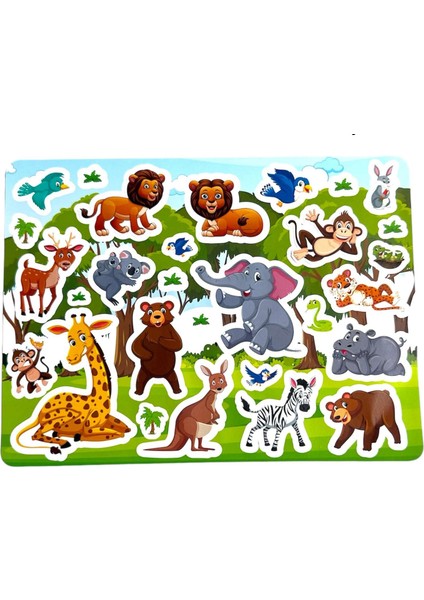 Tekrar Tekrar Kullanılabilen Sticker Seti Animal Paradise - Hayvanlar