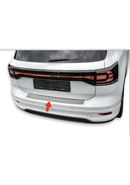 Vw T-Cross Krom Arka Tampon Üstü Koruma 2018> Paslanmaz Çelik Taşlı