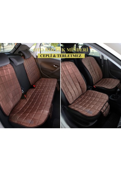 Premium Cepli Ortopedik Oto Koltuk Minder Seti - Koltuk Kılıfı - Ön ve Arka Koltuk Tam Set - Porsche Kahvesi fiyatları