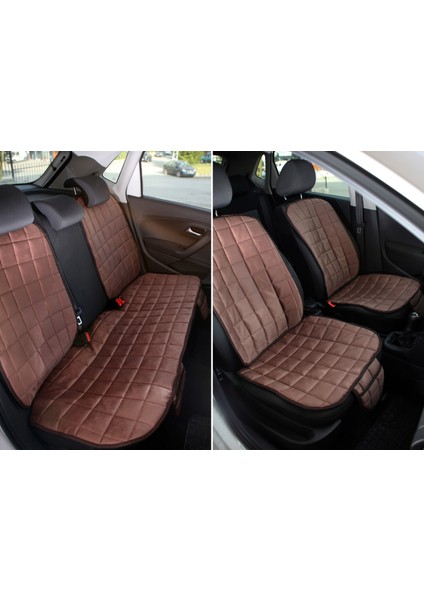 Premium Cepli Ortopedik Oto Koltuk Minder Seti - Koltuk Kılıfı - Ön ve Arka Koltuk Tam Set - Porsche Kahvesi modelleri