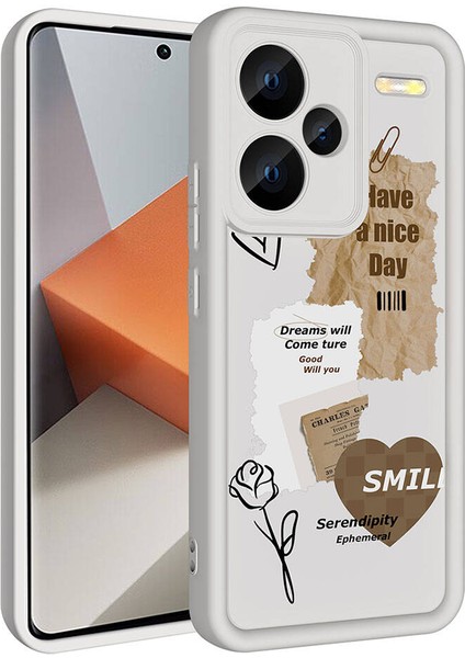 Xiaomi Redmi Note 13 Pro Plus Kılıf Kamera Korumalı Uv Baskı Pastel Silikon Arka Kapak