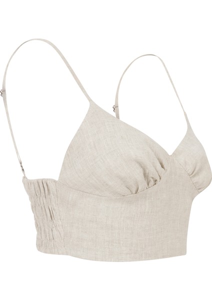 Taylor Top - Keten Crop Büstiyer