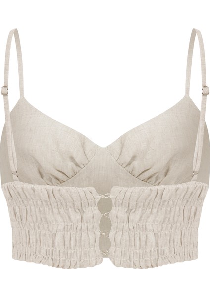 Taylor Top - Keten Crop Büstiyer