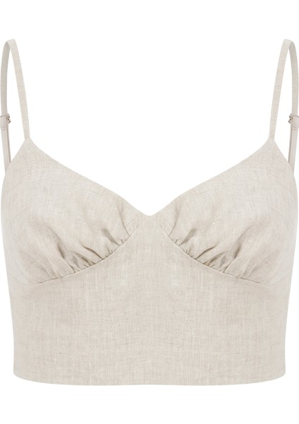 Taylor Top - Keten Crop Büstiyer