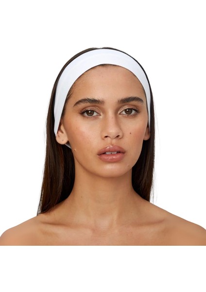 2'li Pamuklu Esnek Yoga Bandana Koşu Bandı Saç Bantları Gym Pilates Saç Bandı - Makyaj Yüz Yıkama Saç Aksesuarları - Sporcu Saç Bandı Seti Siyah & Beyaz indirimleri