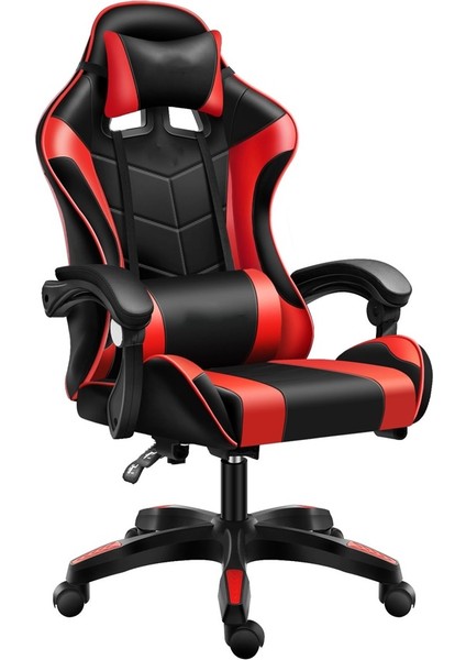 Kırmızı Desen Profesyonel Oyuncu Koltuğu Gaming Kol Ayarlı Yönetici Ofis Koltuğu Sandalyesi