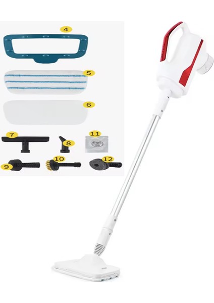 1500 Watt 6 In 1 Buharlı Mop Zemin ve Halı Temizleyici Mop Buharlı Paspas Temizlik Makinesi