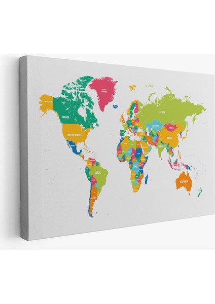 Dünya Haritası Dekoratif Kanvas Tablo 1083