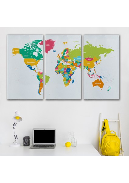 Dünya Haritası Dekoratif Kanvas Tablo 1083 modelleri