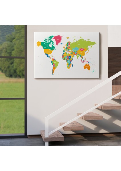 Dünya Haritası Dekoratif Kanvas Tablo 1083 indirimleri
