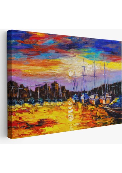 Balıkçı Köyü Kanvas Duvar TABLOSU-1188