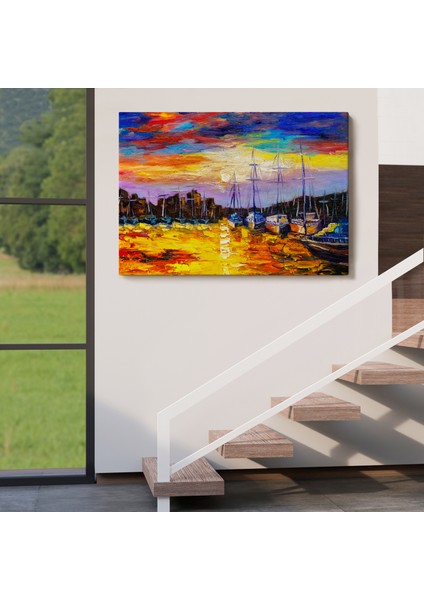 Balıkçı Köyü Kanvas Duvar TABLOSU-1188 indirimleri