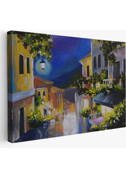 Fenerli Deniz Manzaralı Sokak, Kanvas Duvar TABLOSU-1189