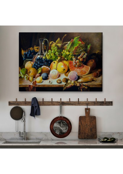 Masa Üstündaki Meyveler Yağlı Boya Görünümlü TABLO-1221 fiyatları