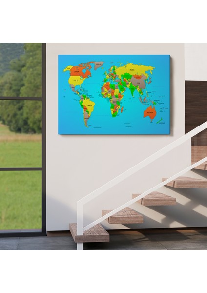 Dünya Haritası Dekoratif Kanvas Tablo 1048 indirimleri