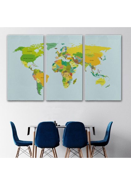 Dünya Haritası Dekoratif Kanvas Tablo 1089 modelleri