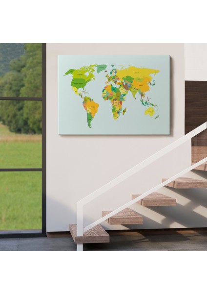 Dünya Haritası Dekoratif Kanvas Tablo 1089 indirimleri