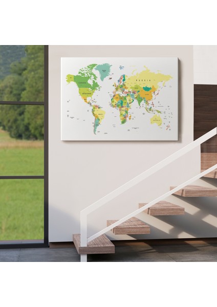 Dünya Haritası Dekoratif Kanvas Tablo 1056 indirimleri
