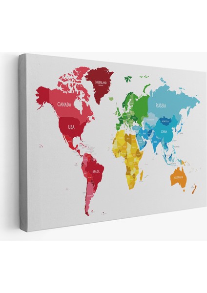 Dünya Haritası Dekoratif Kanvas Tablo 1090