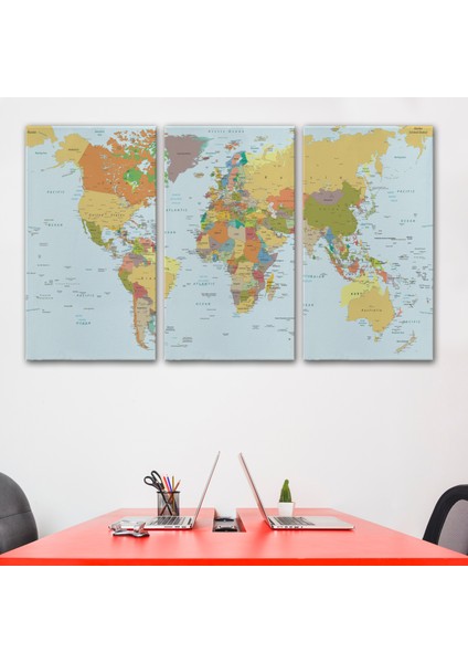 Dünya Haritası Dekoratif Kanvas Tablo 1042 modelleri