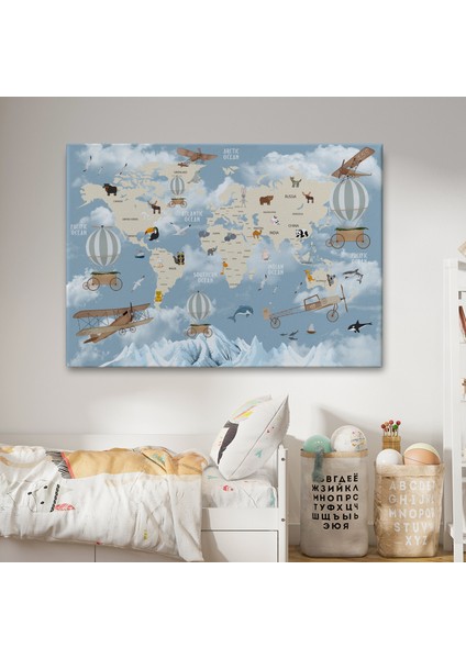 Cocuk Odası Temalı Dekoratif Kanvas Tablo 1106 fiyatları