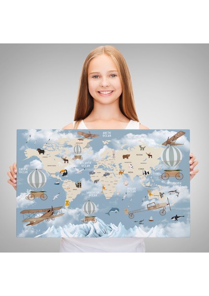 Cocuk Odası Temalı Dekoratif Kanvas Tablo 1106 fırsatları