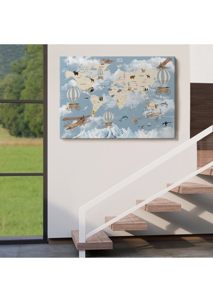 Cocuk Odası Temalı Dekoratif Kanvas Tablo 1106 indirimleri