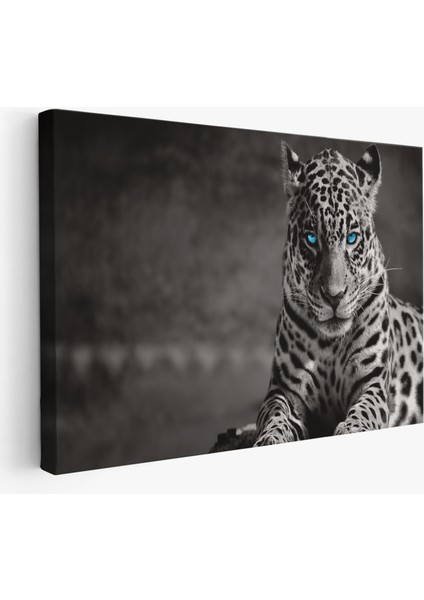 Mavi Gözlü Leopar Dekoratif Kanvas Tablo 1162