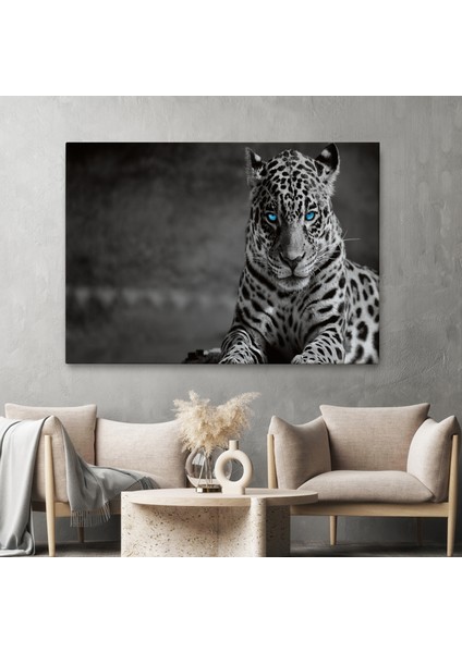 Mavi Gözlü Leopar Dekoratif Kanvas Tablo 1162 fiyatları