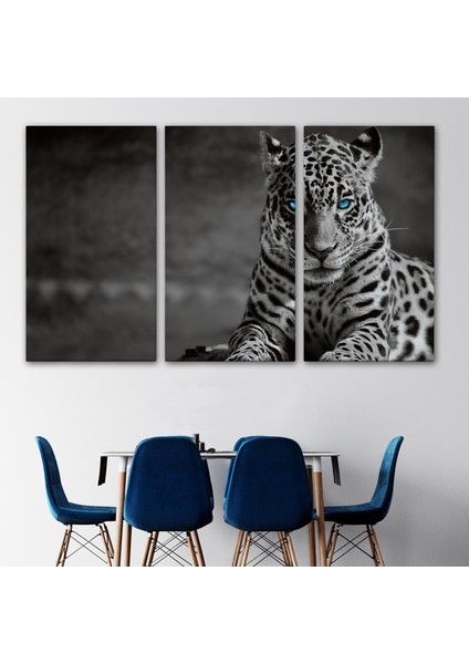 Mavi Gözlü Leopar Dekoratif Kanvas Tablo 1162 modelleri