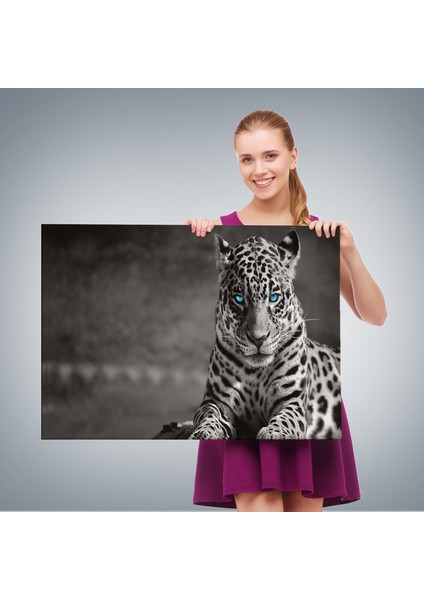 Mavi Gözlü Leopar Dekoratif Kanvas Tablo 1162 fırsatları