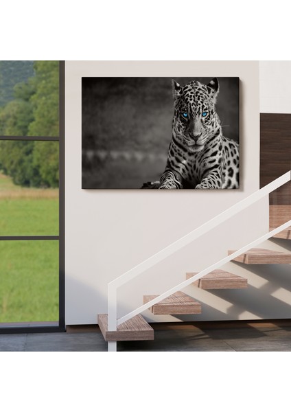 Mavi Gözlü Leopar Dekoratif Kanvas Tablo 1162 indirimleri