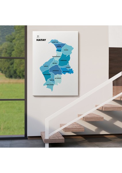 Hatay Ili ve Ilçeler Haritası Dekoratif Kanvas Tablo 1356 fırsatları