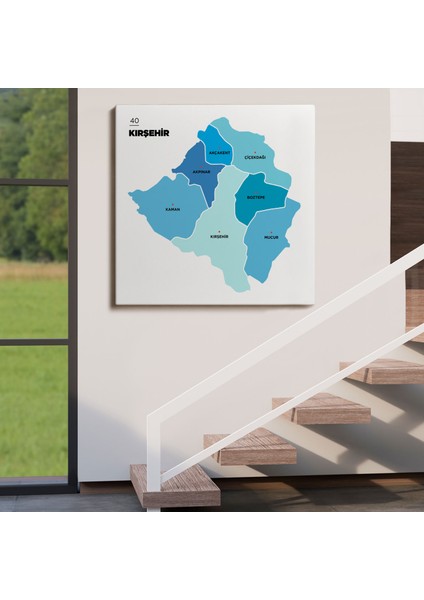 Kırşehir Ili ve Ilçeler Haritası Dekoratif Kanvas Tablo 1399 fırsatları