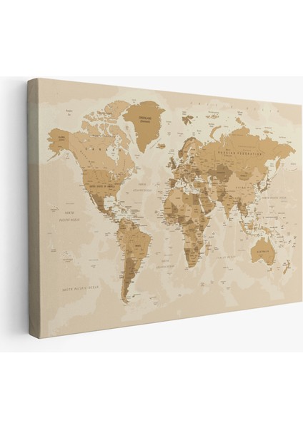 Dünya Haritası Dekoratif Kanvas Tablo 1086
