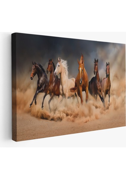 Koşan Atlar Dekoratif Kanvas Tablo 1126